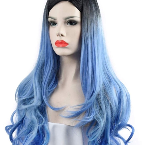 ?PHOENIX 28” Curly Blue OMBRÉ Cosplay Wig *NWT*